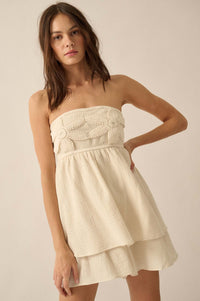 Lace Yourself Crochet-Trim Crinkle Cotton Romper - ShopPromesa