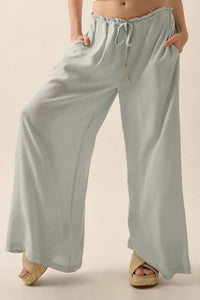 Walk on By Wide-Leg Drawstring Palazzo Pants - ShopPromesa