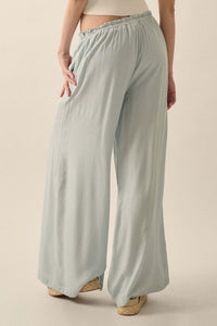 Walk on By Wide-Leg Drawstring Palazzo Pants - ShopPromesa