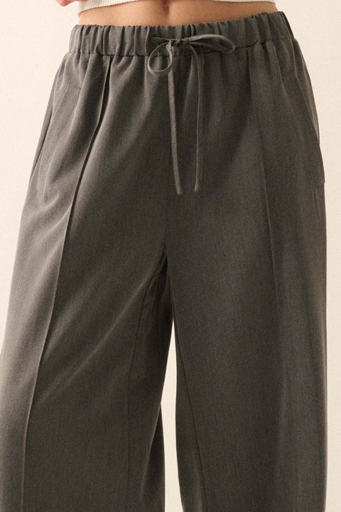 Step Above Twill Wide-Leg Drawstring Pants - ShopPromesa