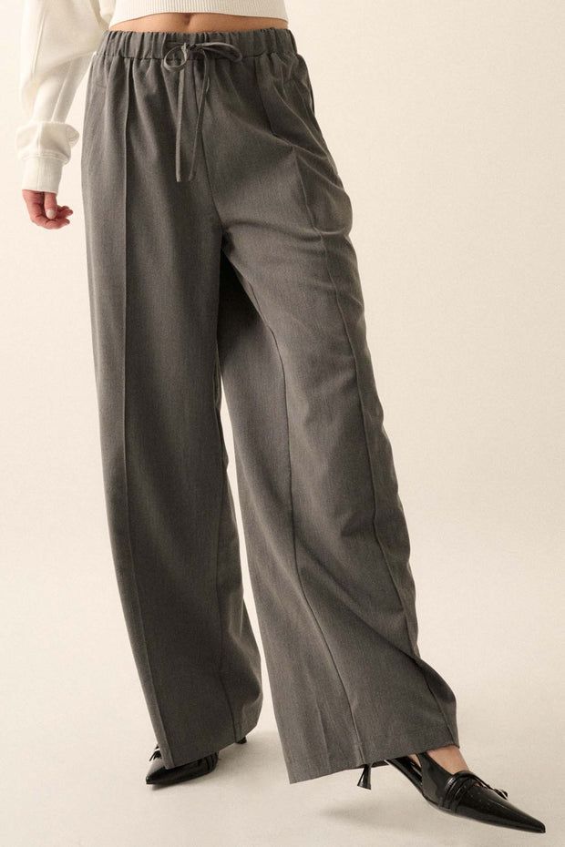 Step Above Twill Wide-Leg Drawstring Pants - ShopPromesa