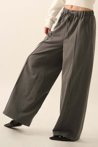 Step Above Twill Wide-Leg Drawstring Pants - ShopPromesa