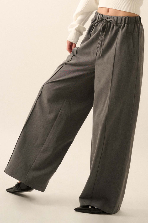 Step Above Twill Wide-Leg Drawstring Pants - ShopPromesa