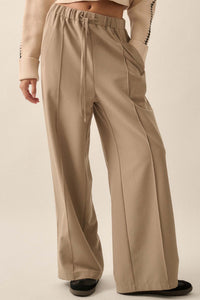 Step Above Twill Wide-Leg Drawstring Pants - ShopPromesa