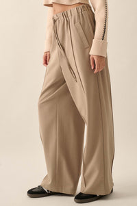 Step Above Twill Wide-Leg Drawstring Pants - ShopPromesa