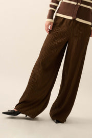 Flow Me Away Wavy Ribbed-Knit Wide-Leg Pants - ShopPromesa