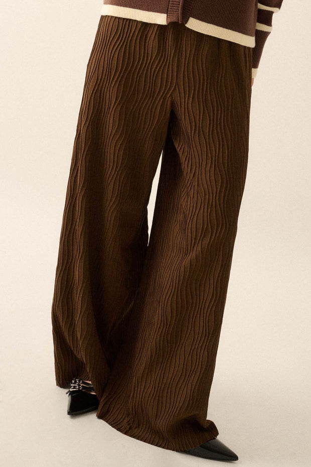 Flow Me Away Wavy Ribbed-Knit Wide-Leg Pants - ShopPromesa