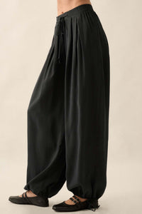 Loosely Translated Pleated Wide-Leg Harem Pants - ShopPromesa