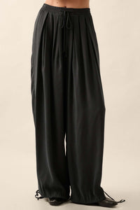 Loosely Translated Pleated Wide-Leg Harem Pants - ShopPromesa