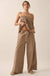 Weekend Away Pinstripe Wide-Leg Drawstring Pants - ShopPromesa