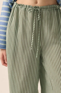 Stroll Goals Striped Wide-Leg Drawstring Pants - ShopPromesa