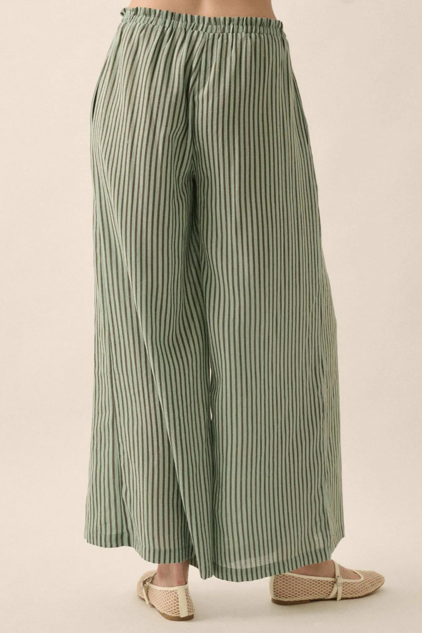 Stroll Goals Striped Wide-Leg Drawstring Pants - ShopPromesa