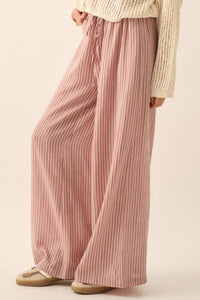 Stroll Goals Striped Wide-Leg Drawstring Pants - ShopPromesa