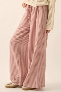 Stroll Goals Striped Wide-Leg Drawstring Pants - ShopPromesa