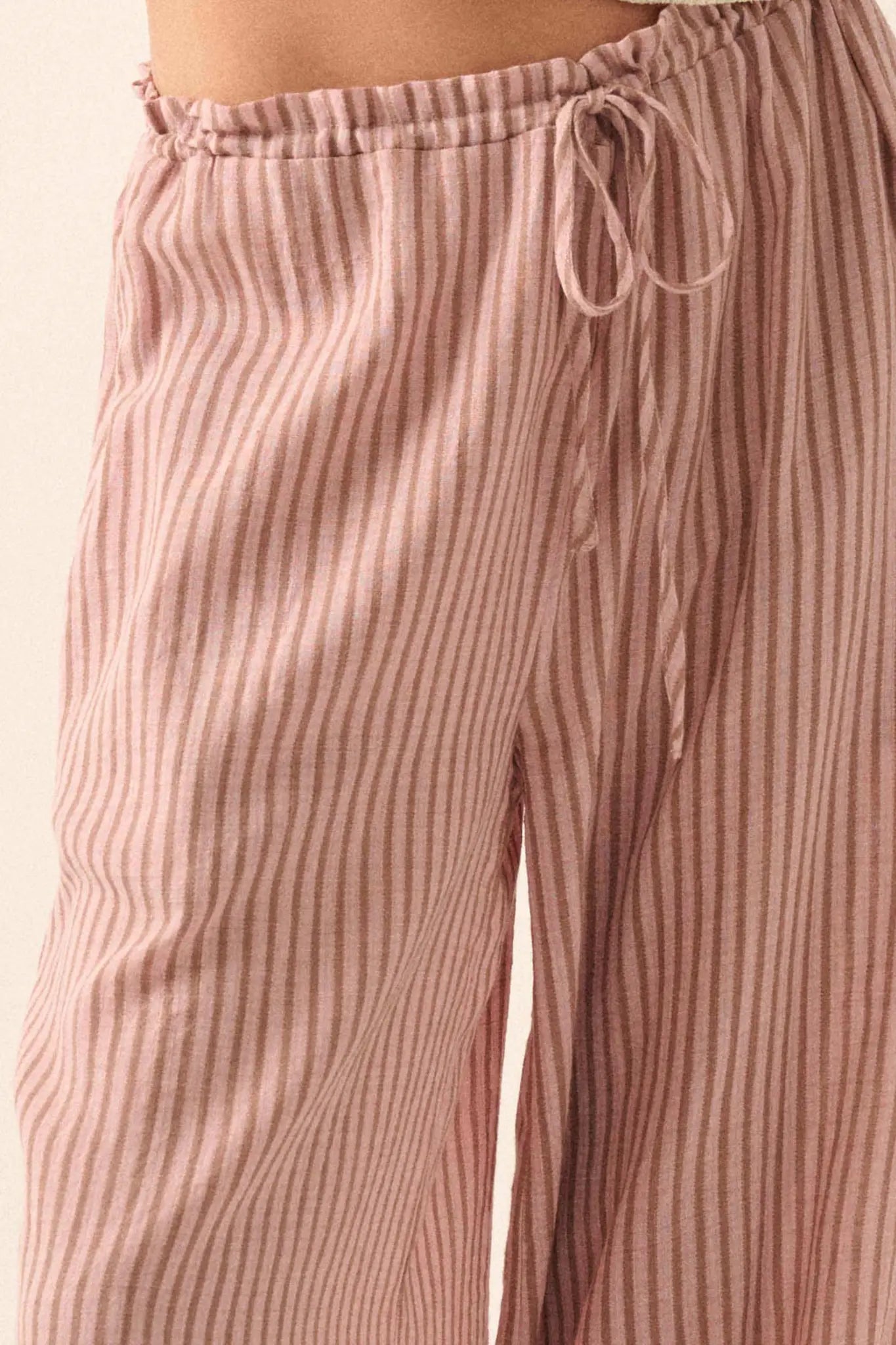Stroll Goals Striped Wide-Leg Drawstring Pants - ShopPromesa