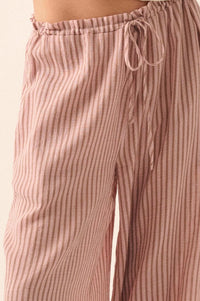 Stroll Goals Striped Wide-Leg Drawstring Pants - ShopPromesa
