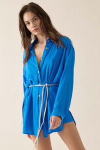 Nine to Five Matte Satin Button-Up Shirt Romper - ShopPromesa