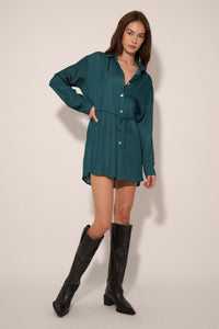 Nine to Five Matte Satin Button-Up Shirt Romper - ShopPromesa