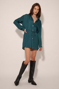 Nine to Five Matte Satin Button-Up Shirt Romper - ShopPromesa