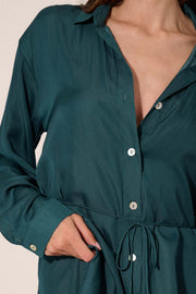 Nine to Five Matte Satin Button-Up Shirt Romper - ShopPromesa