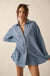 Off the Clock Crinkle Cotton Button-Up Shirt Romper - ShopPromesa