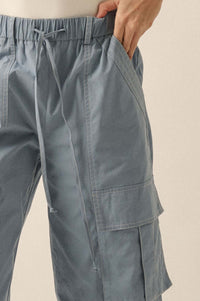 Keep It Real Wide-Leg Drawstring Cargo Pants - ShopPromesa