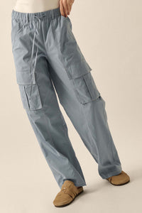 Keep It Real Wide-Leg Drawstring Cargo Pants - ShopPromesa