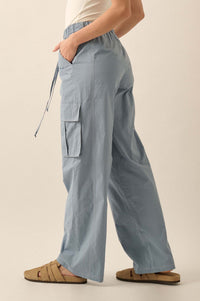 Keep It Real Wide-Leg Drawstring Cargo Pants - ShopPromesa