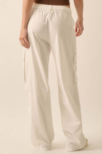 Keep It Real Wide-Leg Drawstring Cargo Pants - ShopPromesa