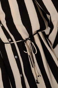 Go Bold Striped Satin Buttoned Shirt Romper - ShopPromesa