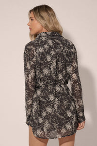 Spirit Garden Floral Chiffon Buttoned Shirt Romper - ShopPromesa