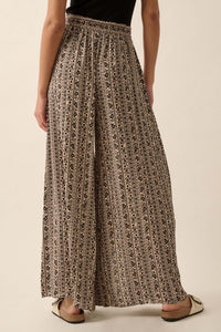 Far Beyond Floral-Stripe Split Wide-Leg Pants - ShopPromesa