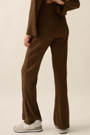 Just Flow With It Wavy Ribbed-Knit Flare Pants - ShopPromesa