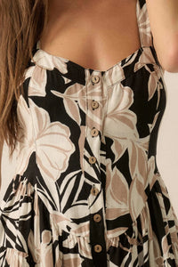 Island Hopping Tropical Button-Front Ruffle Romper - ShopPromesa