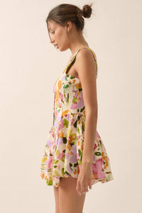 Dawn Blossoms Floral Ruffled Romper Dress - ShopPromesa