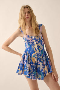 Dawn Blossoms Floral Ruffled Romper Dress - ShopPromesa