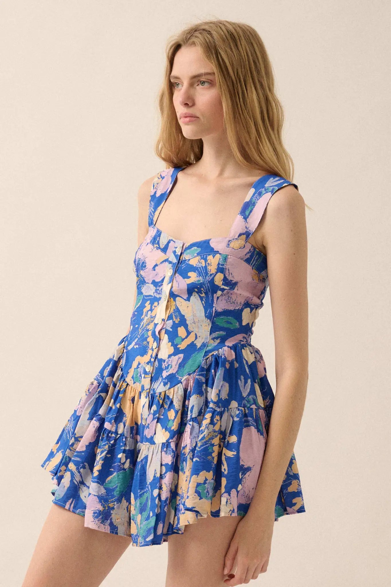 Dawn Blossoms Floral Ruffled Romper Dress - ShopPromesa