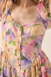 Bright Bouquet Floral Chiffon Romper Dress - ShopPromesa