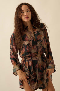 Dare to Imagine Abstract-Print Belted Shirt Romper - ShopPromesa