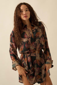 Dare to Imagine Abstract-Print Belted Shirt Romper - ShopPromesa