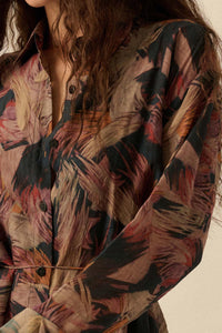 Dare to Imagine Abstract-Print Belted Shirt Romper - ShopPromesa