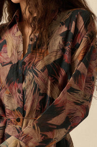 Dare to Imagine Abstract-Print Belted Shirt Romper - ShopPromesa