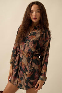 Dare to Imagine Abstract-Print Belted Shirt Romper - ShopPromesa