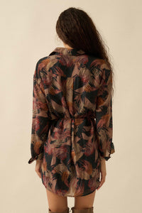 Dare to Imagine Abstract-Print Belted Shirt Romper - ShopPromesa
