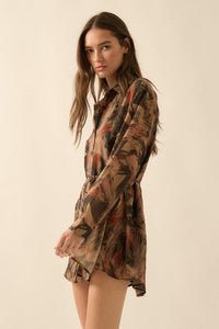 Dare to Imagine Abstract-Print Belted Shirt Romper - ShopPromesa