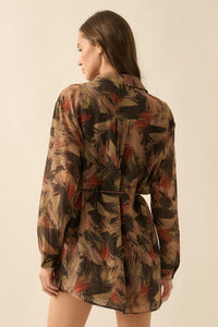 Dare to Imagine Abstract-Print Belted Shirt Romper - ShopPromesa