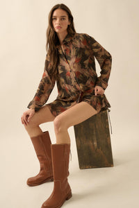 Dare to Imagine Abstract-Print Belted Shirt Romper - ShopPromesa