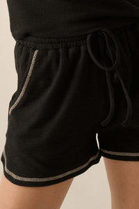 Run the Show Contrast-Stitch Rib-Knit Shorts - ShopPromesa