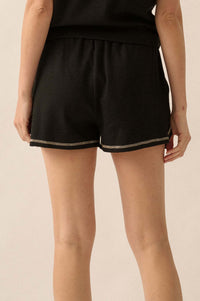 Run the Show Contrast-Stitch Rib-Knit Shorts - ShopPromesa