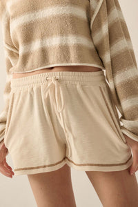 Run the Show Contrast-Stitch Rib-Knit Shorts - ShopPromesa